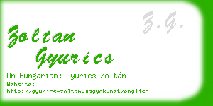zoltan gyurics business card
